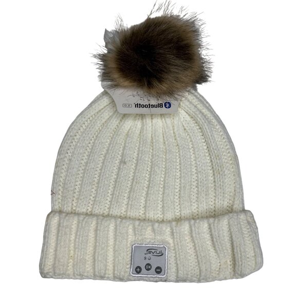 iLive Bluetooth Beanie White Knit‎ Hat  Built- in Headphones SnowBoarding SkIING - Picture 6 of 6